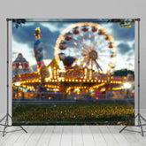 Aperturee - Aperturee Bokeh Carnival Light Amusement Park Photo Backdrop